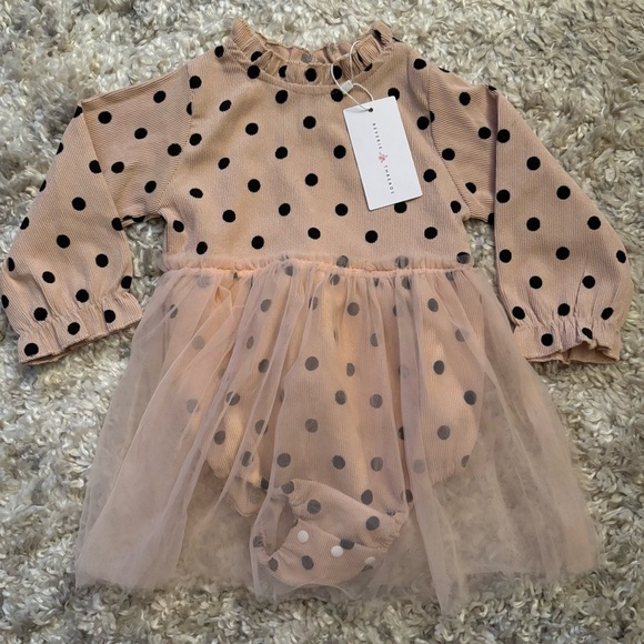 Reverie Threads Other - Reverie Threads Blush Pink Polka Dot Baby Dress - 9-12M